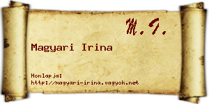 Magyari Irina névjegykártya
